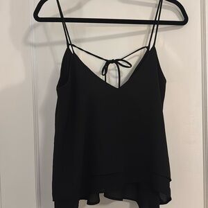 Black BP tie back tank top